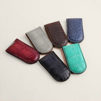 Exotic leather money clips in six colours
