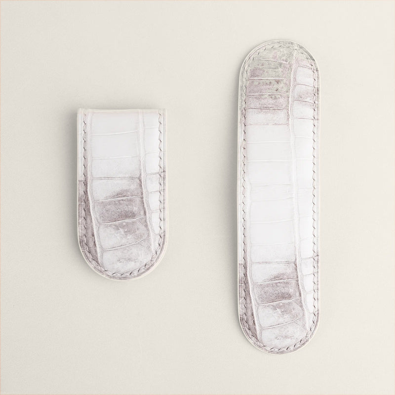 Himalayan crocodile money clip, front and back