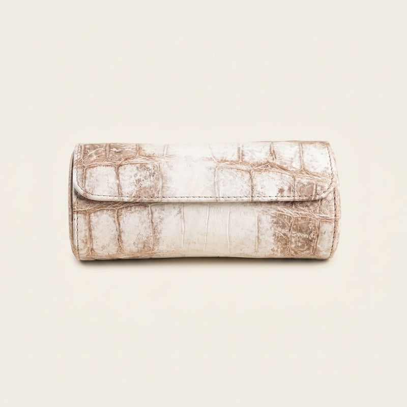 Himalayan alligator watch roll, closed